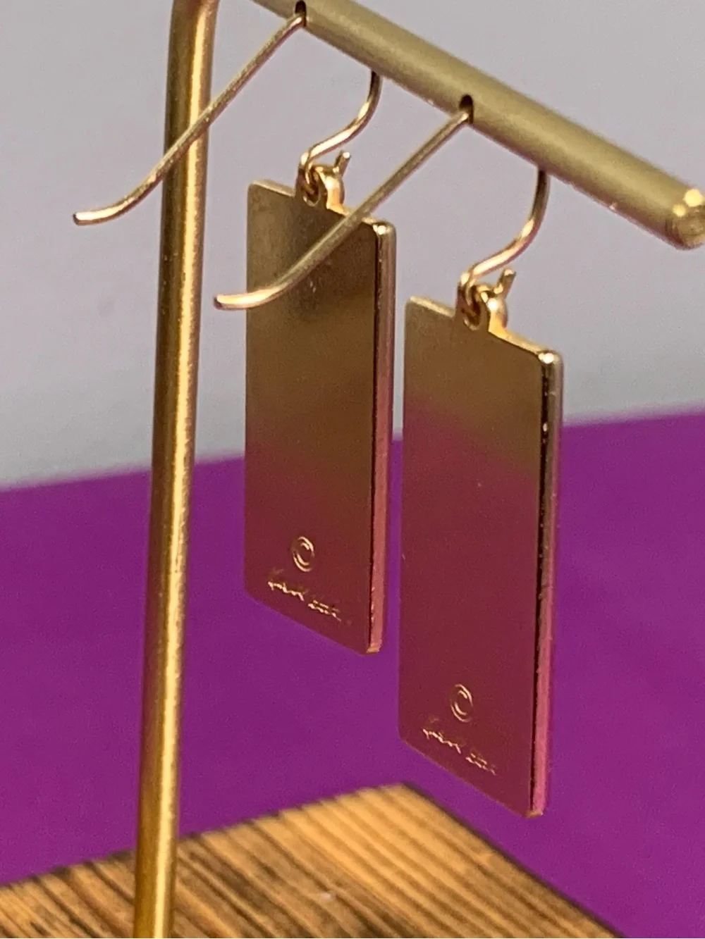 Lovell Designs Kenneth Kantro Tapestry Panel Drop Earrings Signed